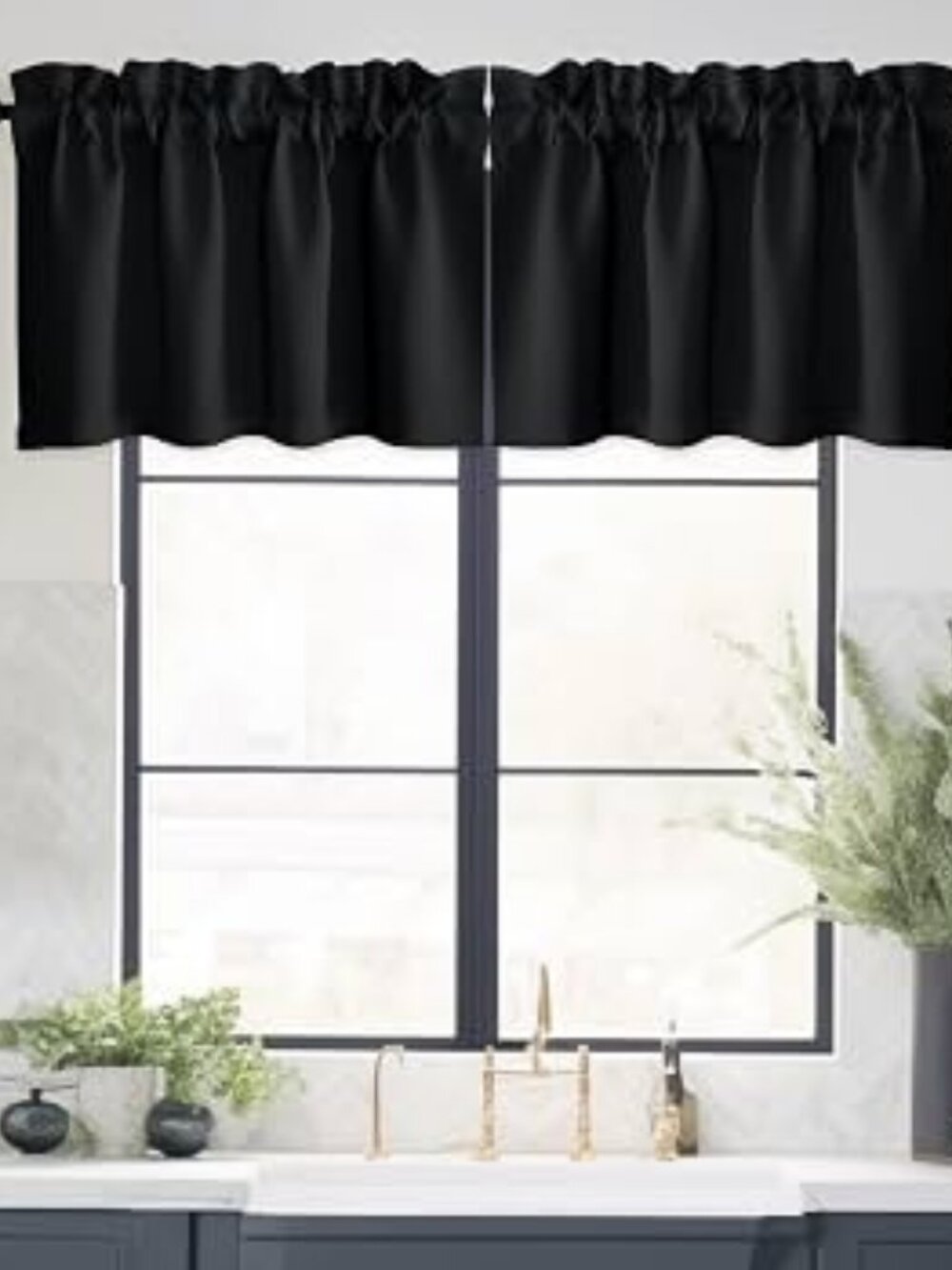 Lot of 3 Black Onyx Valances 60" x 16" Curtains by Springmaid